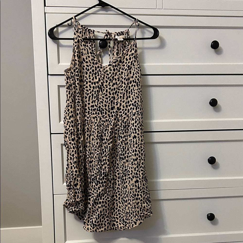 Leopard Print Sleeveless mini Dress/tunic